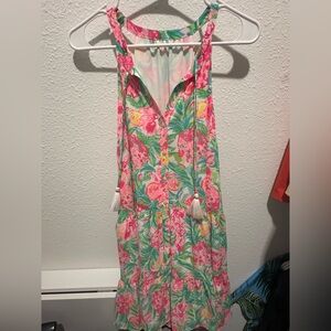 Floral Sleeveless Dress with Tassels